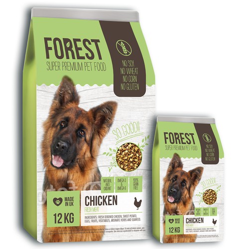 Clean and modern pack for super premium pet food