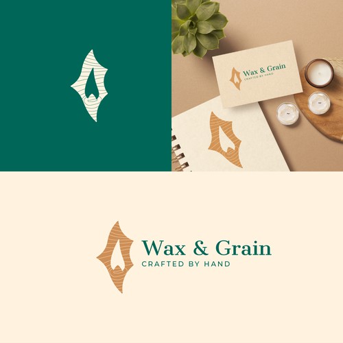 Logo concept for handmade candles and wood decorations