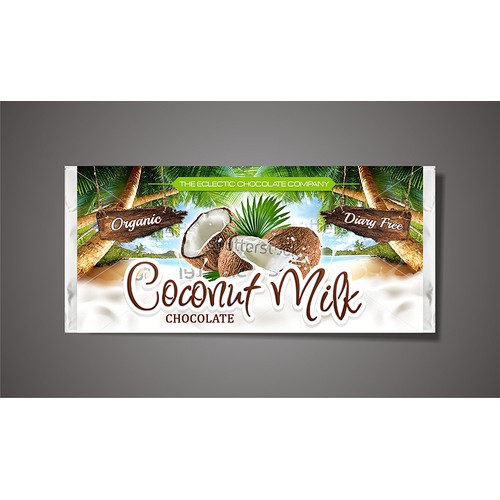 Label Design For High End, Playful, Tropical Chocolate Bar Wrapper