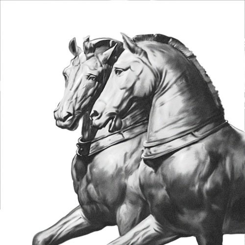 Bronze Horse Statue Tattoo Design