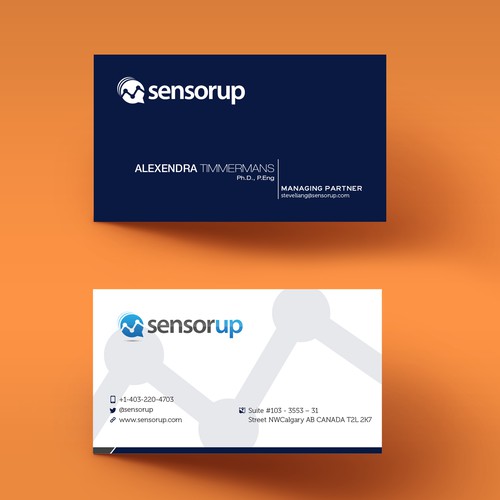 Create a professional and clean business card for a Cloud company