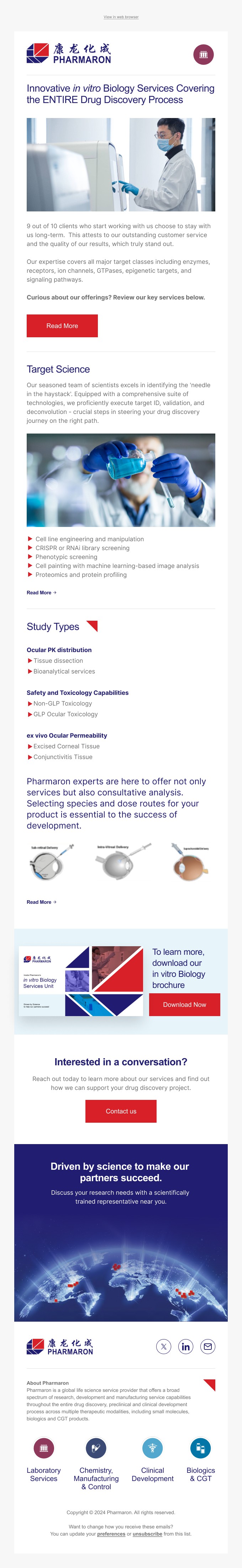 Newsletter email design to attract scientists