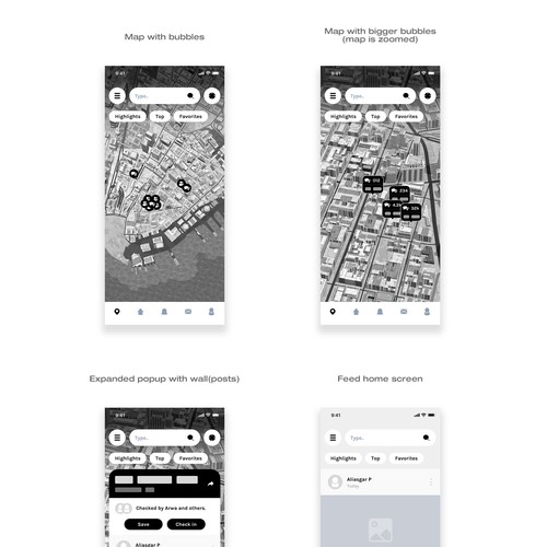 UX design for Social app for event and places
