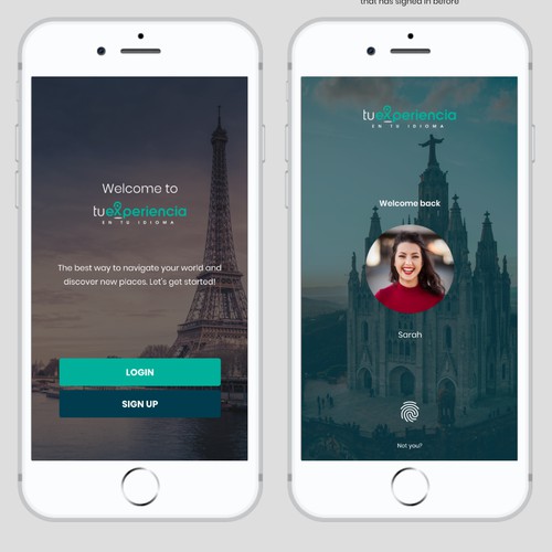 Travel app concept for traveling company