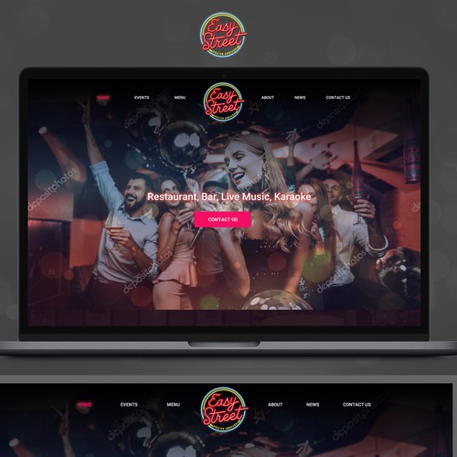 Bar and Restaurant website for a place with live music and fun atmosphere