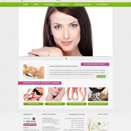 Afterglow Skin Therapy     needs a new website design