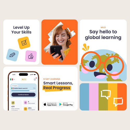 Milo – Language Learning App Branding