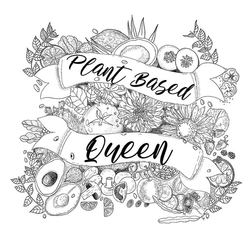 "Plant Based Queen" T-Shirt Design