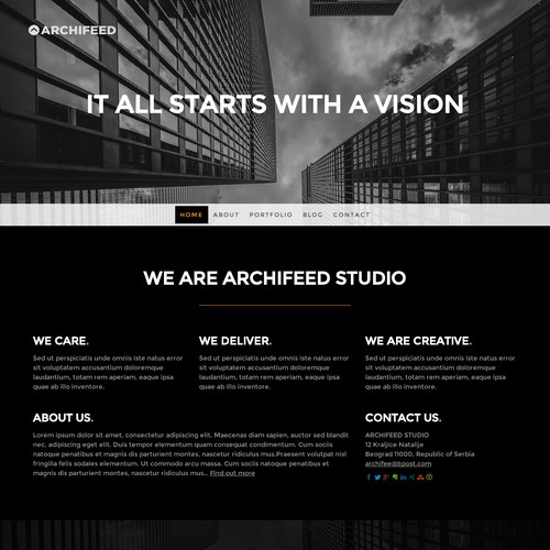 Sample logo and website template for 99designs community contest