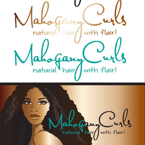 logo illustration for MAHOGANY CURLS