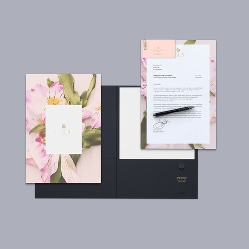 Feminine floral branding for a skincare company