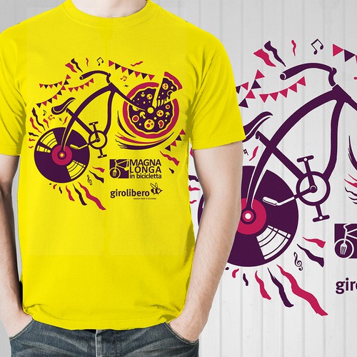 Tshirt design for magna longa in bicicleta