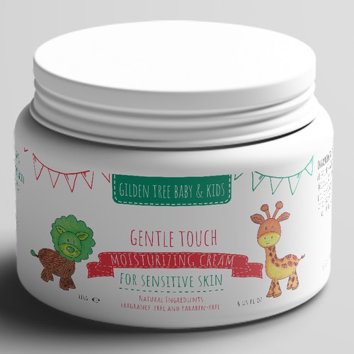 Label design for baby and children's moisturiser