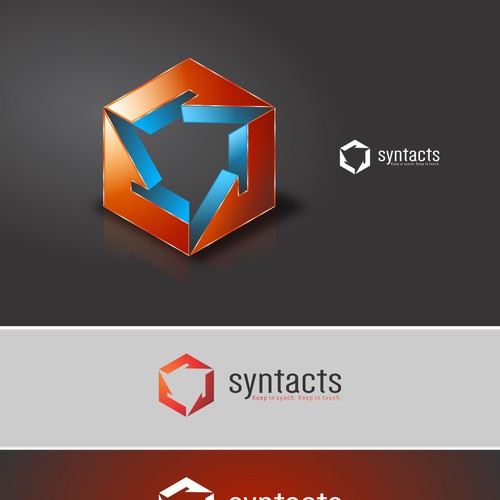 Creative Corporate Logo for contact synch app 'Syntacts'