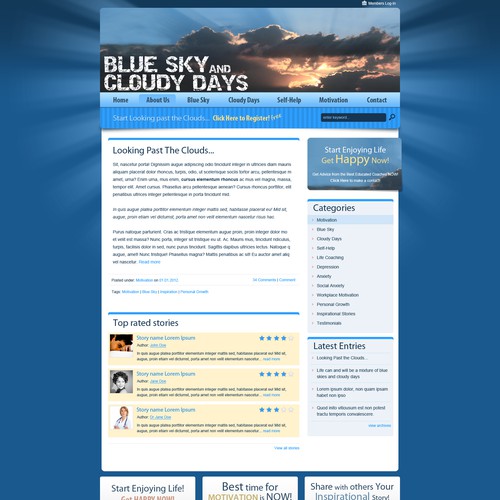 New WP Theme Site Design for Blue Sky