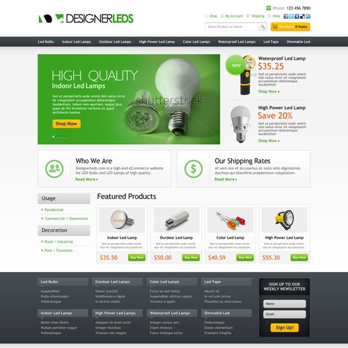 New website design wanted for Designer Leds