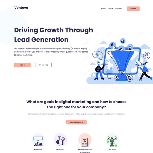 Digital marketing landing Page 