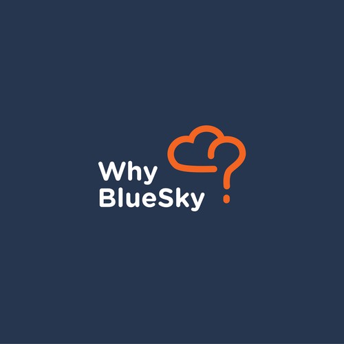 Logo consept for WhyBlueSky - lesson plans, which answer children's questions and offer them to primary and secondary school teachers worldwide.