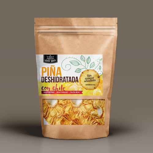 Organic label design for dehydrated fruits chips package