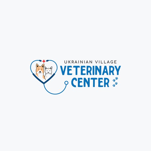 'Ukrainian Village Veterinary Center' Logo Design Concept