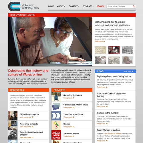 Culture net: home page redesign