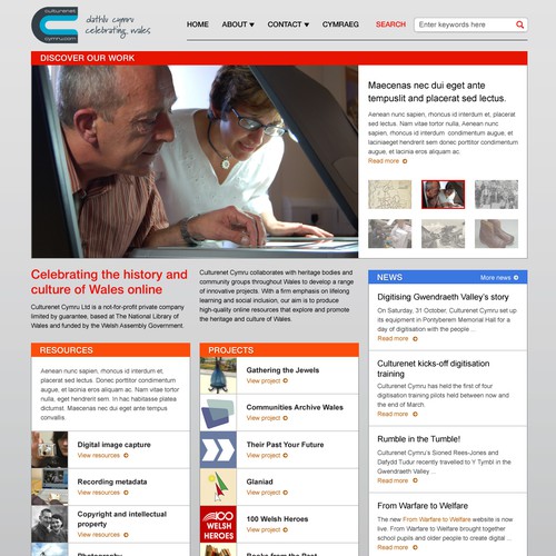 Culture net: home page redesign