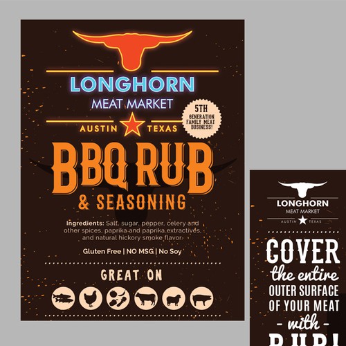 Label Design for Longhorn Meat Market