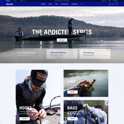 eCommerce home page Fishing articles