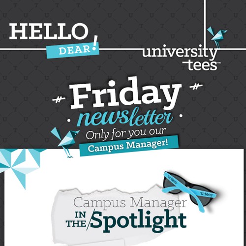 Email template for University Tees