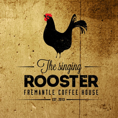 Retro rooster logo for coffe house