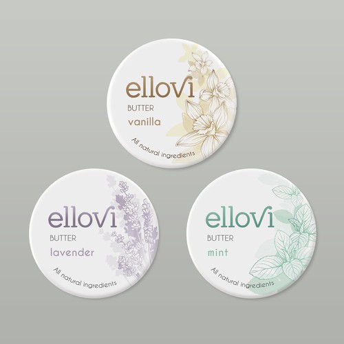 Natural Body Butter Label Design