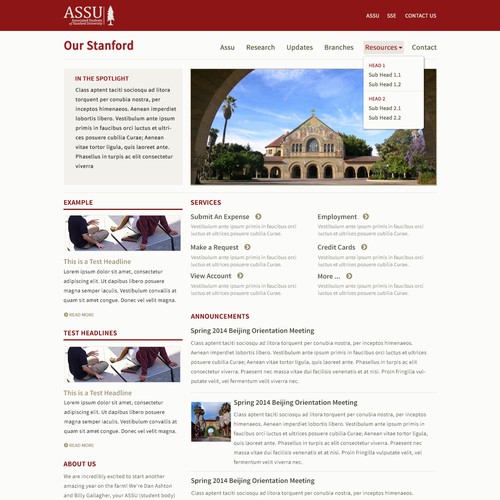 Stanford student portal needs awesome design (+ other pages!)