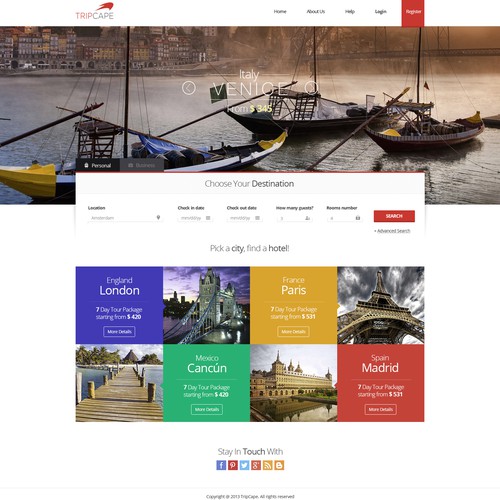 Exciting new TRAVEL website for Tripcape