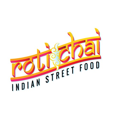 Logo with Banner Style for Roti Chai Indian Street Food