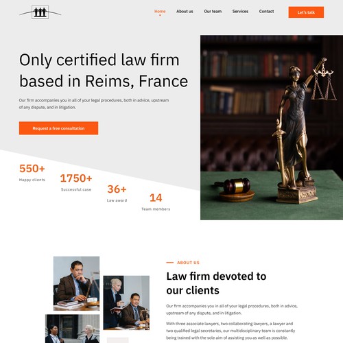 Law firm website homepage