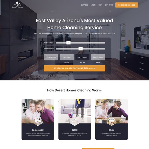 Desert Homes Cleaning wants a beautiful website to wow our customers