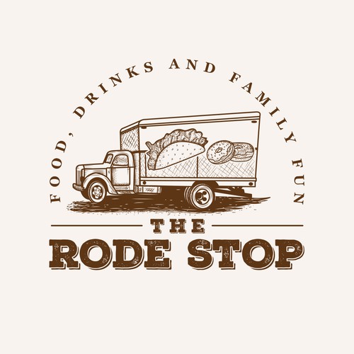 Vintage Truck Logo for food truck lot.