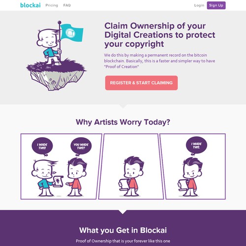 Design Home Page for Blockai, a Startup Helping Artists Protect their Copyright