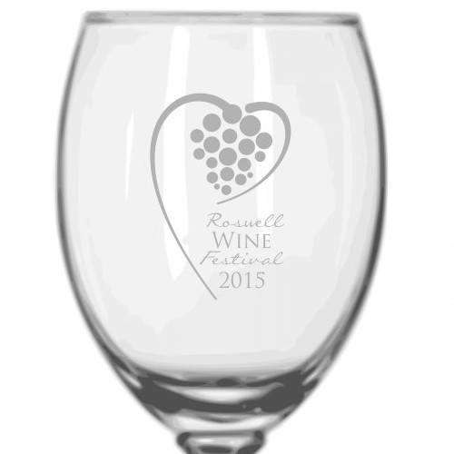 Etched wine glass