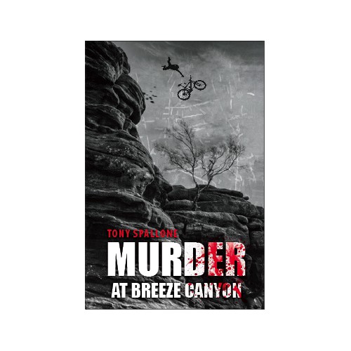 Create a book cover to illustrate dramatic bicyclist deaths in the canyons of New Mexico