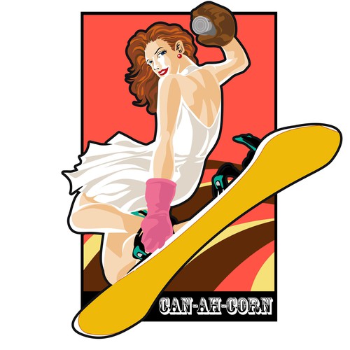 Pin-up Girl Mascot wanted for snowboard binding CAN_AH_CORN  is an easy catch