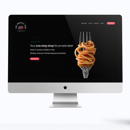 Web design for a sauce brokerage service 