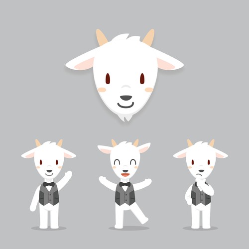 A friendly and cute Goat character design