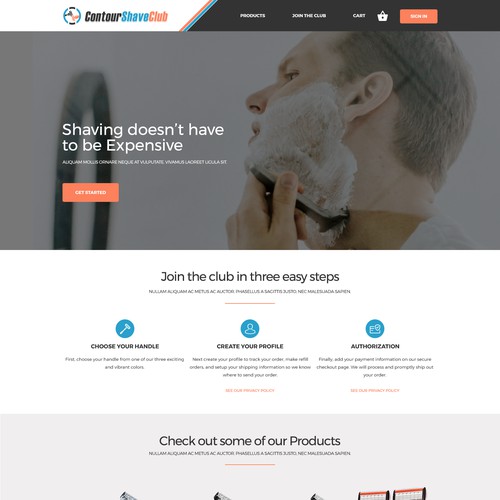 Landing Page for ContourShaveClub