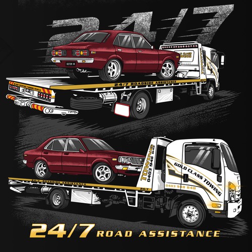 Tshirt design for Gold Class Towing