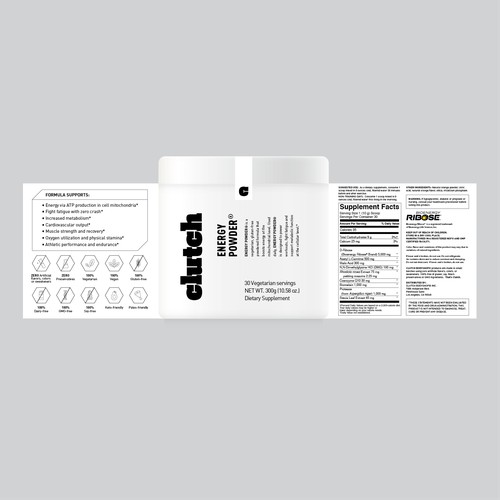 Packaging for energy powder supplement