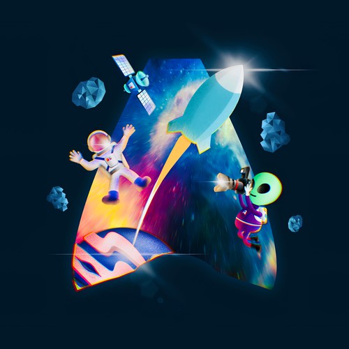 Digital Illustration for Space-themed website
