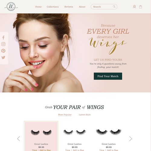 Design a website for lashes