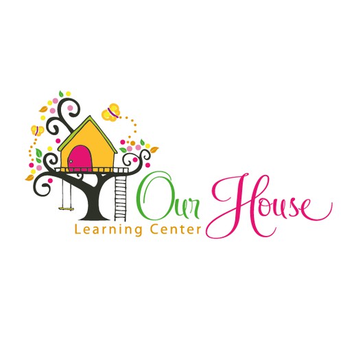 whimsical cute treehouse logo