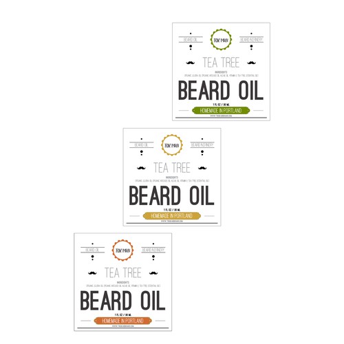 Bottle Label for Quality Beard Oil